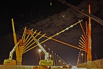 Looking out the cab of the crane