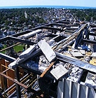 Photo looking down from the top of the evaporator tower