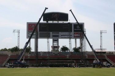 Jobsite view of the stage construction