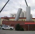 Jobsite view of vessel being tilted up